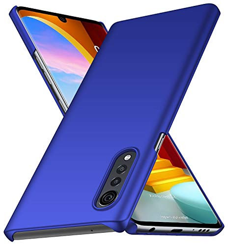 BRAND SET Funda para LG Velvet Ultra Slim Anti-Rasguño y Resistente Huellas Dactilares Totalmente Protectora Caso de Plástico Duro Cover para LG Velvet-Azul