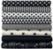aufodara 8 Stück Baumwollstoff Meterware Stoffpaket 50 x 50 cm Stoff, Stoffe zum Nähen, Patchwork zum Quilten DIY Basteln Handwerken, Quadrate Baumwolltuch (Schwarz)