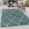 Carpetsale24 Hochflor Teppich Blau 240x340 cm Rauten Design Flauschig- Langflor Wohnzimmerteppich Skandinavischer Stil Shaggy großer Teppich