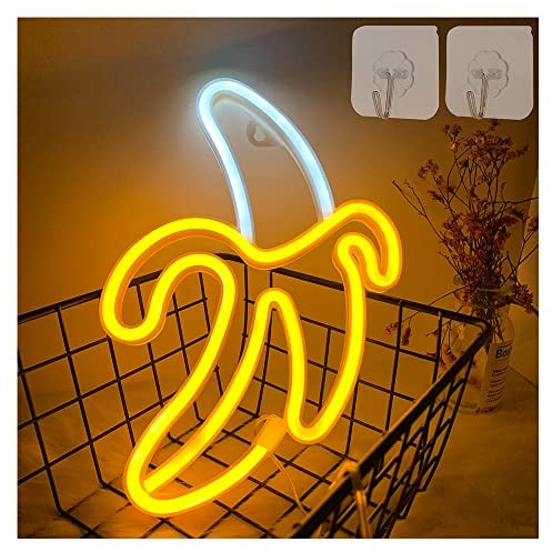 ENUOLI Bananen-Neonschilder, LED-Neonlichter, Kunstlichter, dekorative Lichter, batterie-/USB-betriebene Neonlichter für Wände, Neonlicht-Schilder für Kinderzimmer, Geburtstag, Party, Bar,