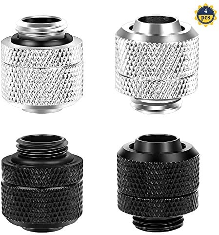 4 Pcs Raccordo a Compressione Per Raffreddamento Ad Acqua Raccordo a Doppio Tocco Raccordo Per Tubo Morbido Con Filettatura g1 / 4 Raccordi Per Sistema Di Raffreddamento Ad Acqua Per Pc