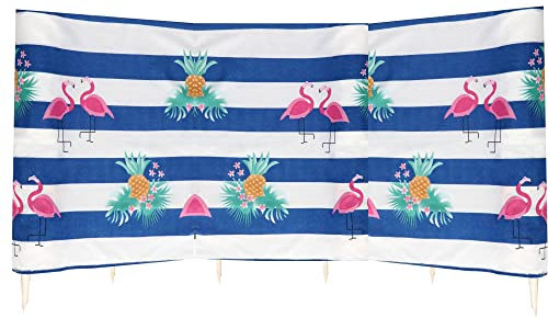 SPRINGOS Pantalla Cortavientos de Playa 6m Paravientos con Estampado de flamencos