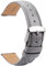 TStrap Leder Uhrenarmbänder 16mm - Ersatz Weich Grau Schnellverschluss Uhrenarmband - Smartwatch Armband für Herren Damen - Sportarmband mit Dornschließe - 14mm 18mm 19mm 20mm 21mm 22mm 23mm 24mm