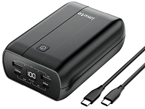 imuto Batterie Externe Laptop 27200mAh Power Bank PD 100W, USB C 100W (et 60W) et 2 Ports USB-A (15W&QC3.0 18W) pour MacBook Pro/Air Dell HP ASUS XPS iPhone Galaxy Pixel Switch Airpods
