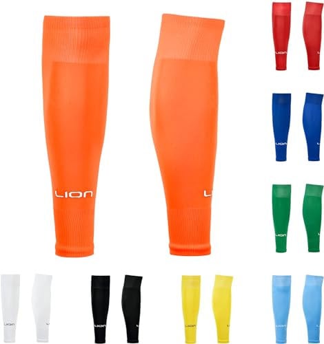 Football Sock Sleeves To Accompany Grip Socks - Fits Over Calf/Shin Pads - Variety Of Colours To Match Your Team Kit (Orange)