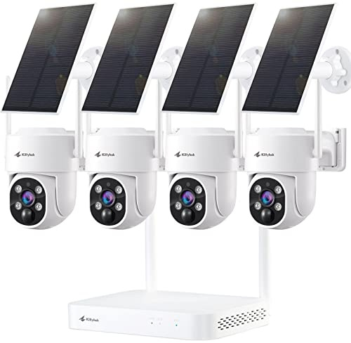 Kittyhok Sistema di Videosorveglianza, Telecamere di Sicurezza PTZ Senza Fili all'Aperto