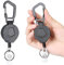 Encuryna Lot de 2 porte-clés extensibles avec mousqueton - Porte-clés rétractable - Porte-clé - Rouleau d'identification - Avec câble en fil d'acier de 60 cm