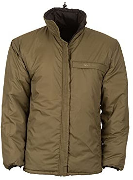 Snugpak Sleeka Elite Reversible Insulated Jacket WGTE - Tactical Coat with Softie Insulation - Lightweight, Windproof & Water-Repellent Fabric & Reinforced Patches - Unisex - Olive/Black (M)