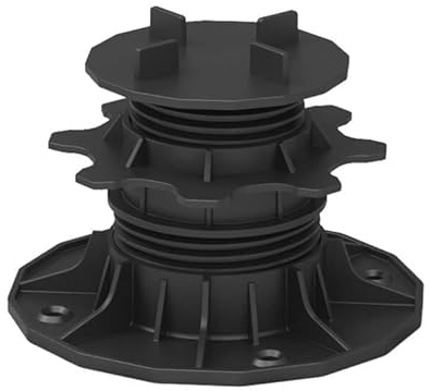 ECOTRAVERS - Stelzlager - höhenverstellbar Terrassenlager für Fliesen ETP 66-145 mm 48Stk | Terrassendielen-Unterkonstruktion | Plattenlager | Stellfuss