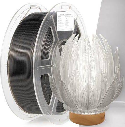 iSANMATE Transparent High Speed PLA Filament 1.75mm, Hohe Geschwindigkeit 3D Drucker Filament PLA für Schnelles Drucken Geeignet, 1KG/Spule (2.2 LBS), 30-300mm/s