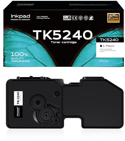 iNKPAD TK-5240 TK-5240K Toner kompatibel für Kyocera TK5240 TK5240K für ECOSYS M5526cdw M5526cdn P5026cdw P5026cdn (1 Schwarz, 4000 Seiten)