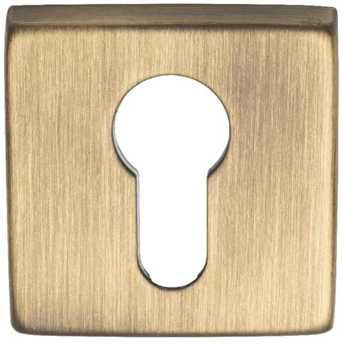 Screwless Round Euro Profile Escutcheon - Antique Brass 50mm Door Key Plate