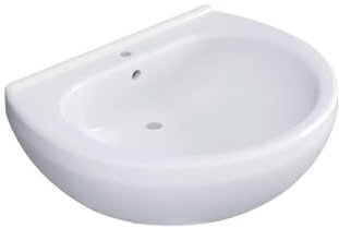 BARBOTTINA Lavabo in ceramica bianca 55cm, Classico Sul piano di lavoro, Lavabo serie orchidea