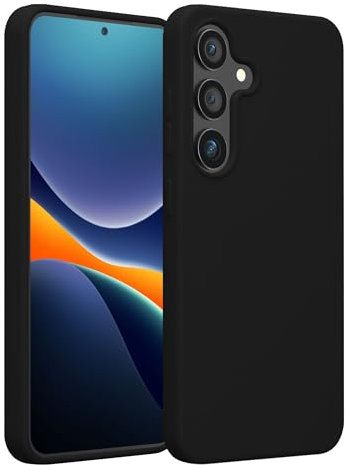 kwmobile Schutzhülle kompatibel mit Samsung Galaxy S25 Hülle - Silikon Handy Case - Handyhülle für Samsung S25 weiche Oberfläche - kabelloses Laden für Galaxy S25 Case - Schwarz
