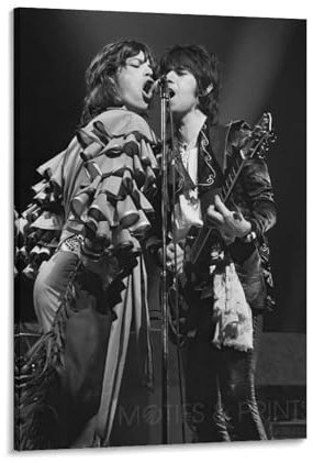 Retro-Musik-Poster mit Mick-Jagger und Keith-Richards, Gemälde auf Leinwand, Wandkunst, Poster, Rollbild, Wanddekoration, Heimposter, 20 x 30 cm