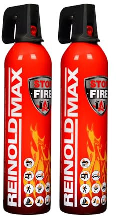 GREENSENSOR Lot de 2 sprays d'extinction d'incendie de qualité supérieure | 2 x 750 g | Réutilisable – Idéal pour la cuisine et la maison | Convient pour les feux de graisse et plus encore