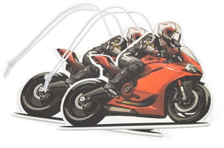 VmG-Store 2er Set Lufterfrischer Duftbaum Tuning fürs Auto Duftspender Air Freshener Duft lustiger Anhänger Design (115 Motorrad)