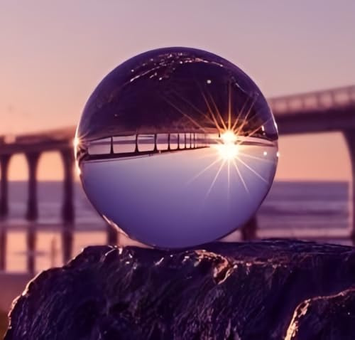 SHOCHX 120mm Glaskugel Fotografie Kugel, Klare Kristallkugel Lensball für Fotografie, Glas Kugel Wahrsager & Meditation, kein Ständer