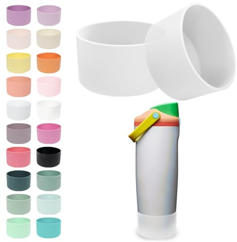 Kaitiaki 2PCS Silicone Boots for Owala 30oz & 40oz FreeSip Sway Bottles & Tumblers – Non-Slip, Scratch-Resistant, Stability Enhancer for Owala Accessories, Available in 18 Colors (Transparent frosted)