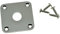 KAISH Nickel Flat Bottom Metal Jack Plate Flat Base Square Jackplate for Les Paul LP Guitars