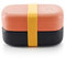 Lékué Recipiente hermético doble para transportar y conservar alimentos, comida, merienda, color Coral