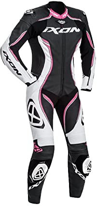 Ixon Vortex Un Pezzo Tuta in Pelle Donna (Black/White/Pink,M)