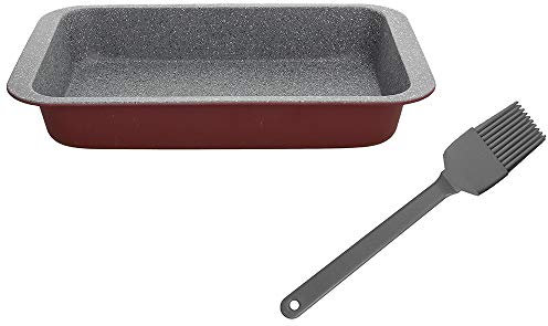 Tognana Sweet Cherry, Stampo Plumcake 23 X 13 Cm + Pennello In Silicone, Acciaio al carbonio, rosso