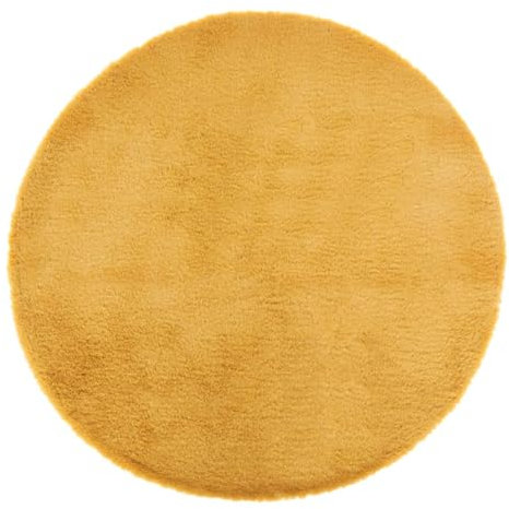Atmosphera - Alfombra de Piel Ocre Extra Suave de 80 cm