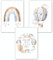 Lemmami Papeterie 3er Set Boho Deko Wandbilder Kinderzimmer Babyzimmer Poster Bilder Mädchen Junge Dream Big Little One (Blau Heissluftballon Regenbogen)