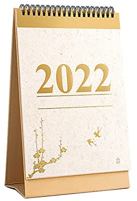 JKXWX Tischkalender Tischkalender 2022 chinesischer Stil monatlicher Kalender-Dekoration Literaturbüro Desktop Kalender Notizblock Schreibtisch Kalender