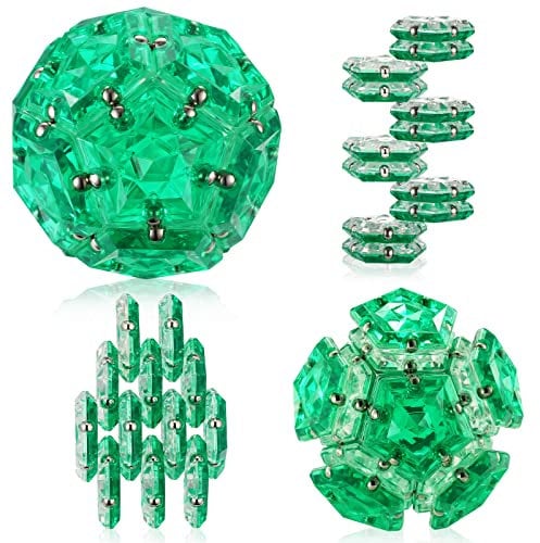 Magnetische Fidget Sphere Pentagons Magnete Bälle 12 Stück Set Kristall Grün Magnet Fidgets Spielzeug Kreativität jenseits der Phantasie Inspirierend Freizeit Schreibtisch Spielzeug für Erwachsene