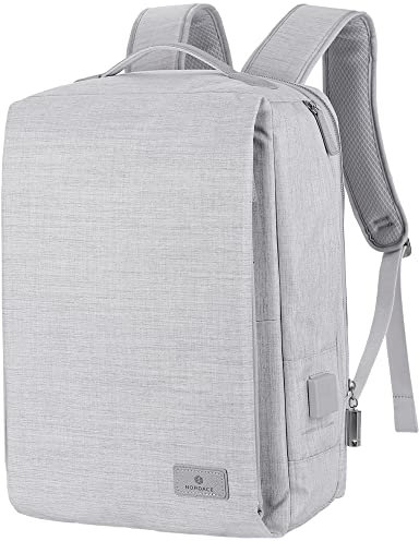 Nordace Siena II Smart Travel Backpack with USB Charging Port, Water Resistant - Everyday Laptop Backpack for Travel & Work, Light Gray, L