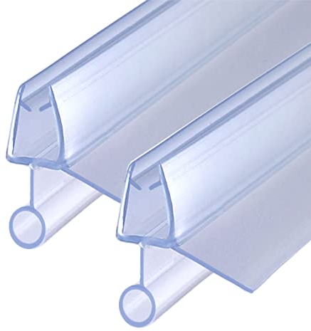 KOOBON Duschdichtung 2x 60cm Ersatzdichtung für Duschtüren Glasstärken 5mm/ 6mm Duschkabinen Duschtürdichtung Gerade Glastür Wasserabweisende Wasserabweiser Schwallschutz Spritzschutz #F666