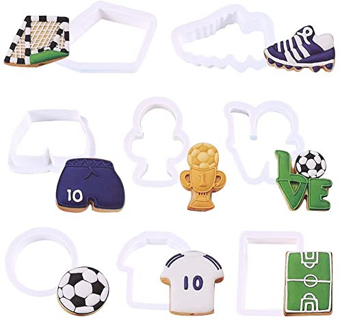 HGSHUO Fussball Ausstechformen Trophäe Ausstechform Kinder Ausstecher Backform Fussball Keksausstecher Fondant Ausstecher Fußball Plätzchenformen Deko Geburtstag Fußballspiel Keksformen