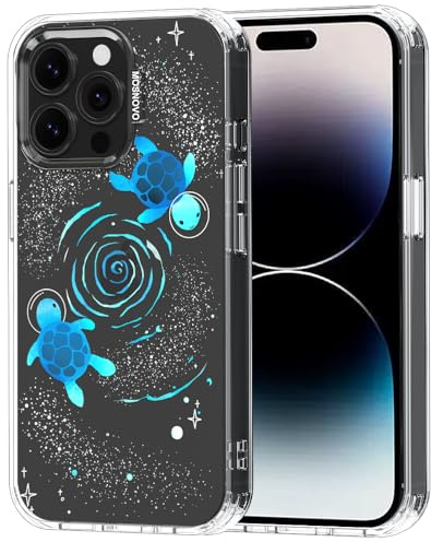 MOSNOVO für iPhone 14 Pro Max Hülle – Durchsichtige, schlanke, stoßfeste TPU+PC-Handyhülle, [6,6 Fuß Fallschutz/Anti-Abziehen] - Weltraum-Schildkröte