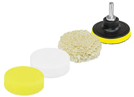 BILTEC -Polierteller-Set inklusive Stützteller, selbstklebende Schleifscheibe, Polierscheibe, 77 mm, Klettverschluss, Stützteller für Schwingschleifer, Schleifpad, Polierschicht, Polierpad Soft & Hard