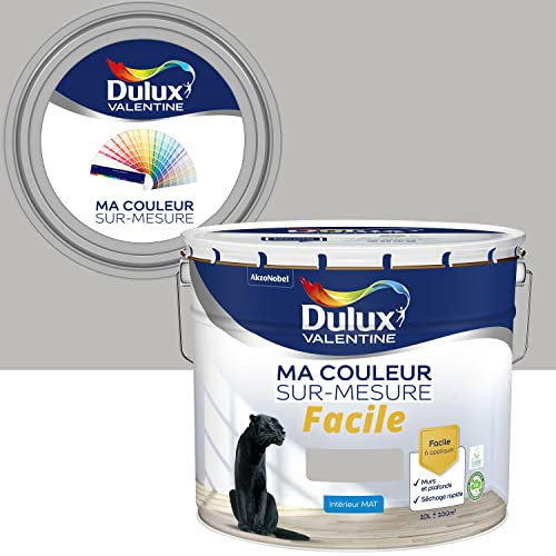 Ma Couleur Sur-mesure par Dulux Valentine – Peinture Intérieure Murs, Plafonds, Boiseries - Facile à appliquer - Mat Béton Gris 10 L