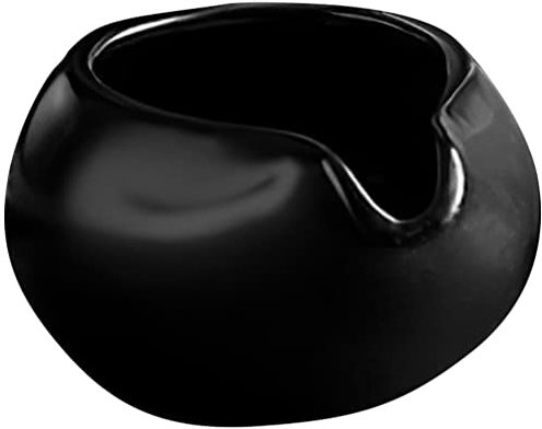 PAREKS Mini jarra de leche de cerámica negra con diseño especial de boquilla para el hogar, cocina, restaurante