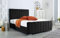 AuGold Beds Upholstered Panel Line 5FT King Size Bed – Luxurious Black Plush Bed Frame with Headboard & Footboard – Durable Modern Panel Design for Stylish Compact Bedrooms (King)