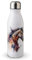 MAXIKIWI Bouteille d'eau à paroi unique avec bouchon à vis, aluminium léger non isolé, sans BPA, anti-fuite – Aquarelle cheval – 500 ml