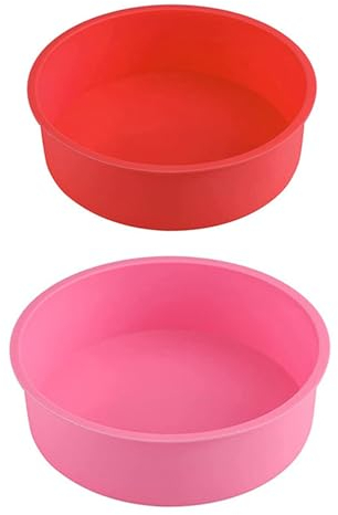2 stampi rotondi per torte in silicone, teglia da forno antiaderente