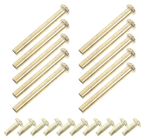 Mipcase Multi-Size Golden Metal Fan Nail Accessories with Ring Folding Fan Shaft Rivet for Handheld Folding Fans Repair and Diy Crafting