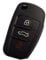 XEBRAD Silicone Car Key Cover Fold Flip Remote Keychain Case Fob, for Audi, a1 a3 a4 a5 a6 a7 a8 r8 Tt s5 s6 s7 s8 Sq5 q5 q7 Rs5 car key shell(Black)