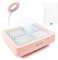 YINGJEE Nail Dust Collector with Light, 40w Powerful Nail Dust Extractor for Acrylic Nail Remover Adjustable Suction Vacuum Fan Dust Collector with Reusable Filters Dust for Nail Salon Home Use(Pink)