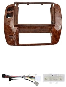 Njprmbq Marco Radio Coche 9 Pulgadas 2Din Radio Coche Fascia Estéreo Audio Panel Dash Kit Marco Soporte Consola Central para Nissan para Patrol Y61 1997-2005 Fascia Marco(Frame C Cable 06)