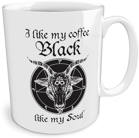 Black Raven Design - I Like My Coffee Black Like My Soul, Ceramic Mug, 11fl oz