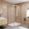 1200 x 800mm LH Offset Quadrant Shower Enclosure Frameless 8mm Safety Glass