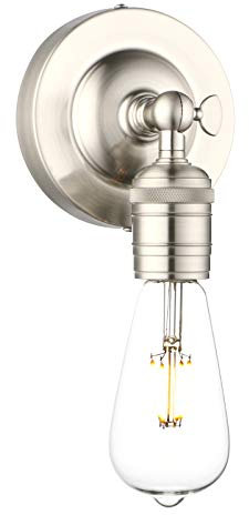 Phansthy Loft-Wandlampe Vintage Industrie Wandleuchte Wandbeleuchtung Schicke schlichte Wandleuchte Industrial Style (Gebürsteter Edelstahl Farbe)