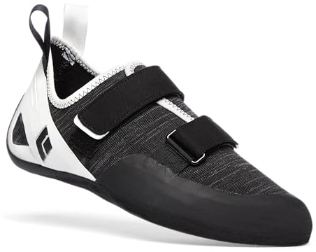 BLACK DIAMOND Men’s Momentum Rock Climbing Shoes | Engineered Knit Technology | 4.3mm Rubber Outsole | White/Black | Size 10.5