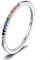 Lorrifal 925 Sterling Silber Bunte Pflastersteine ​​Funkelnde Kubik-Zirkon Regenbogen Ringe Bestes Liebesgeschenk für Frauen Teenager Mädchen
